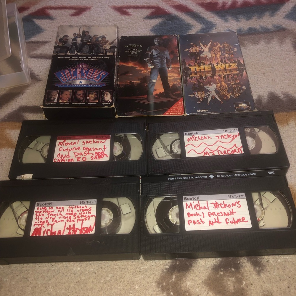 Black VHS Tape Micheal Jackson all concerts he ever did & movies